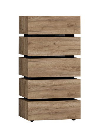 Комод Nature 6 Дуб Табачный Craft - Черный Комод Nature 6 Дуб Табачный Craft - Черный