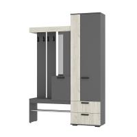 Прихожая Трамп Графит/дуб крафт белый