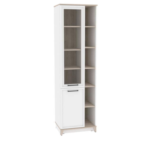 Aurelio 1 Шкаф МЦН Белый-Блеквуд Сатиновый/Глазово