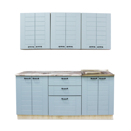 Кухонный гарнитур Сонет сосна лофт/бирюза (столещник, без мойки) 1,8м