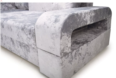 Диван угловой Марго левый светло-серый велюр