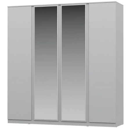 STERN Шкаф 4-х дверный с зеркалом Белый