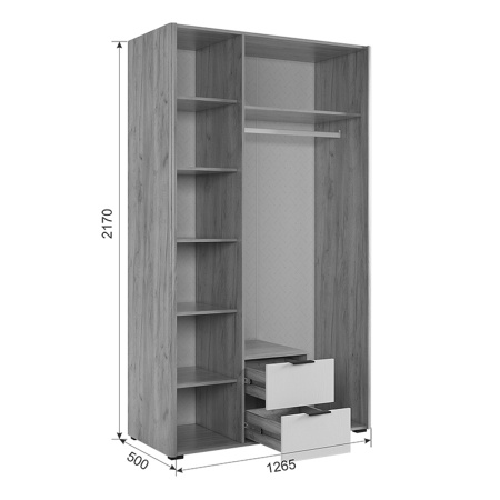 Шкаф 3-х дверный Адам Дуб крафт золотой/Графит