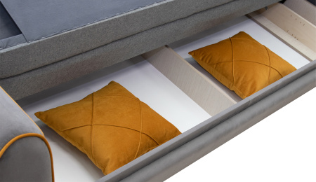 Диван "Френсис" ТД 259 Кварц серый/Амиго еллоу