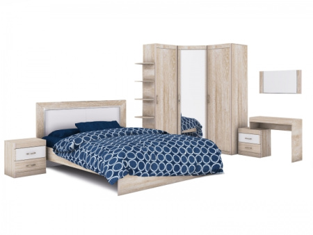 Ника Н7 Шкаф угловой с зеркалом лам.белый/дуб сонома