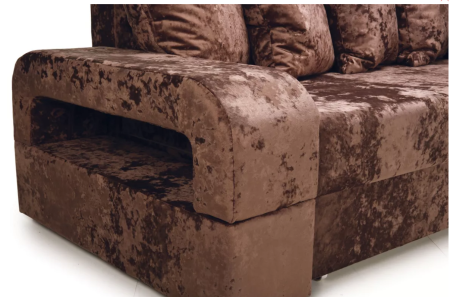 Диван угловой Марго правый коричневый велюр
