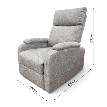 Кресло-реклайнер  YF-S 8025  ткань  белый лен, механич. реклайнер, ручн. управление