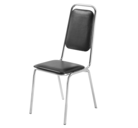 Стул Фабрикантъ /Кожа иск., PV.1 (черный) CH  Хром