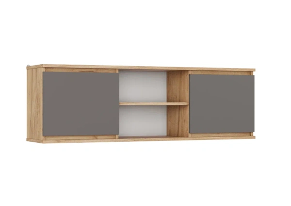 СИТИ Полка навесная П-30 /Серый графит/корпус дуб Крафт