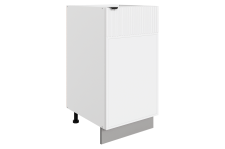 БАРИСТА Шкаф рабочий L400 (1 дв.гл )(правый) (белый/милк матовый) 