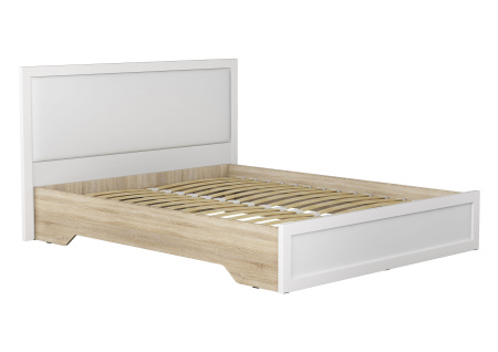 Кровать Кр-43 Ривьера 1600*2000 с осн/ Дуб сонома/белый