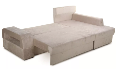 Диван угловой Марго 1 (26) правый (УП) бежевый велюр