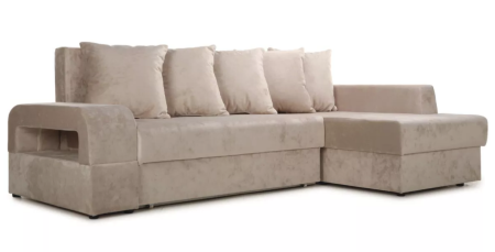 Диван угловой Марго 1 (26) правый (УП) бежевый велюр