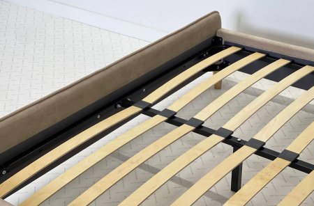 Кровать Грета 1600*2000 с основанием Песок алькантара велюр