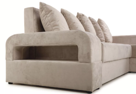 Диван угловой Марго 1 (26) правый (УП) бежевый велюр