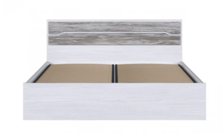 Сицилия Кровать 160*200 с жестким основанием Выбеленное дерево/Артвуд Темный