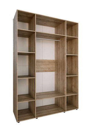 Шкаф для одежды Scandica Oslo 555 + фасады зеркало Scandica Oslo Дуб серый Craft 