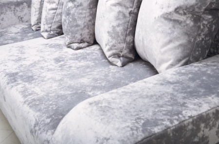 Диван угловой Марго левый светло-серый велюр