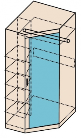 Ника Н7 Шкаф угловой с зеркалом лам.белый/дуб сонома