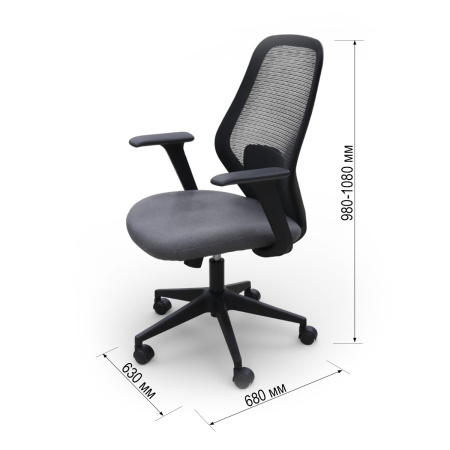 Кресло офисное 8349MB-BK тканьYKX-YSW-40-1-MT/YKX-XS3-21-BL Газлифт.нейлон