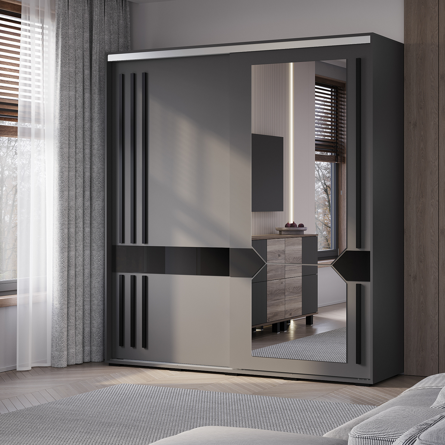 Шкаф-купе Крафт-9 1962*594*2176 Графит