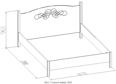 Кровать 2 "Adele"  1600*2000 с основанием 2.1