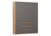 Сити Шкаф ШР-4 с ящиками Серый Графит/Дуб Крафт Золотой
