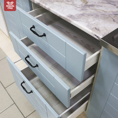 Кухонный гарнитур Сонет сосна лофт/бирюза (столещник, без мойки) 1,8м