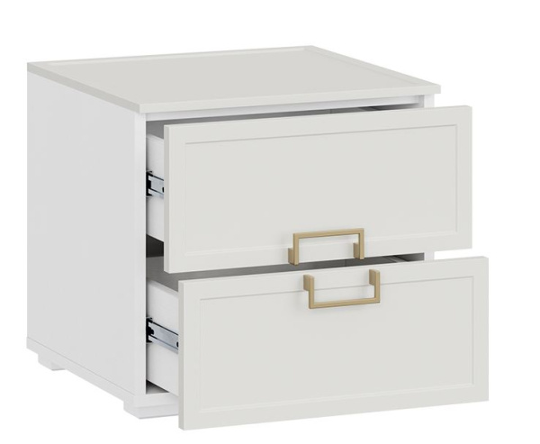 Стелла Тумба прикроватная Белый холст/Белый жемчуг