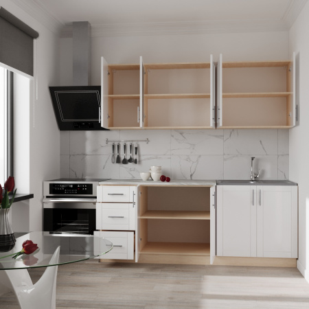 Кухонный гарнитур №9 дуб млечный/белый глянец (столешник, без мойки) 2,0м столеш Олива