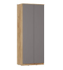 Сити Шкаф ШР-2/1 Сити  Серый Графит/Дуб Крафт Золотой 
