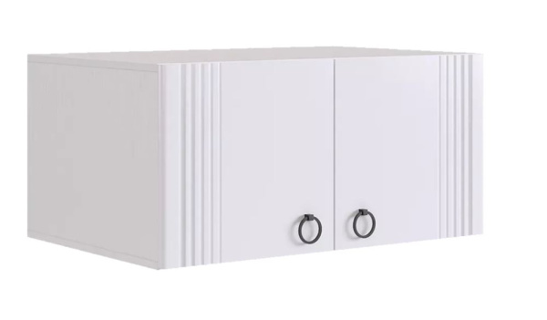 Ева Антресоль 2дв/116.01/Белое дерево/Белый матовый