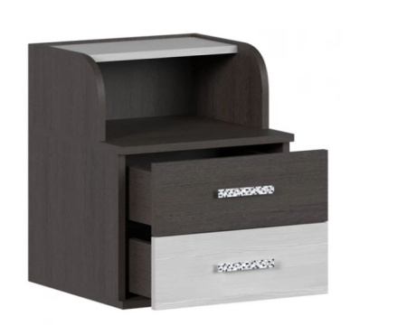 Тумба прикроватная Сицилия Выбеленное дерево/Артвуд Темный