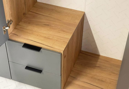 Шкаф 3-х дверный Адам с зеркалом Дуб Крафт золотой/Графит