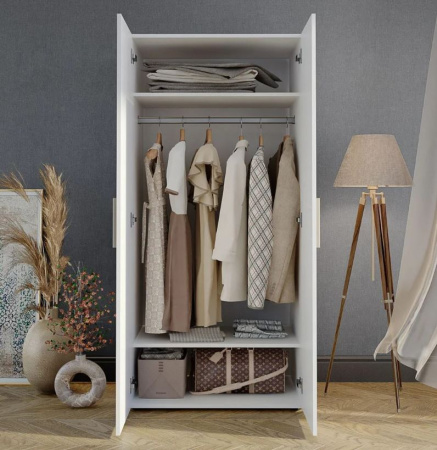 Шкаф 2-х дверный Алекс Белый