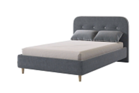 Кровать с основанием Лео 120х200 см графит/галька/велюр