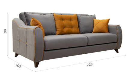 Диван "Френсис" ТД 259 Кварц серый/Амиго еллоу