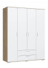 Шкаф ШР-4 с ящиками  Лайт белый/корпус дуб сонома