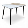 Стол Турин 1100(+400)*700,бабочка, ф/печ Мрамор КР051, B1+металл черный