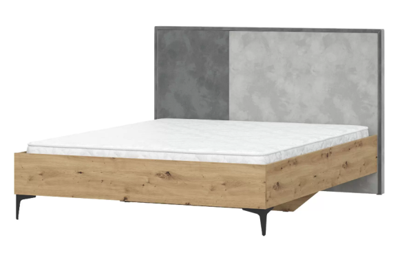 НОРДИК Кровать 1600х2000 Дуб Артизан Велюр серый