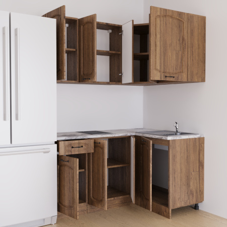 Угловая кухня РАВЕННА Дуб крафт / Орех антик 1,5м