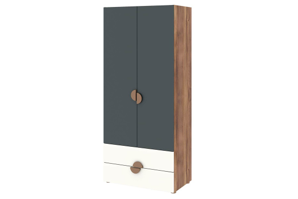 Тризиль Детская 476.01 Шкаф 2-х дв. с ящ./Дуб Барокко/зел.камень