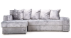 Диван угловой Марго левый светло-серый велюр