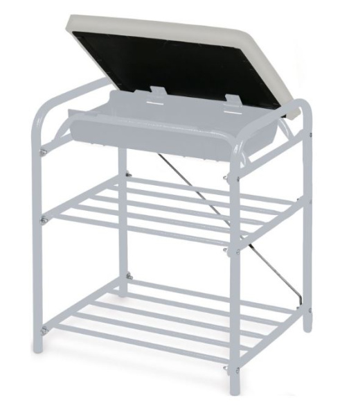 Банкетка 1 для обуви (арт. Б1-1/МС) КАРКАС мат. серый, сиденье винислкожа светло-серый