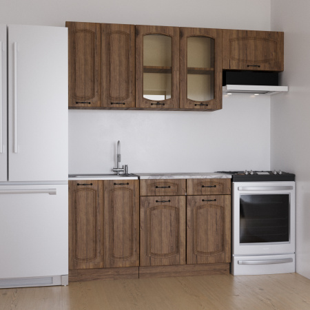 Кухня РАВЕННА Дуб крафт/ Орех антик (Столешница Альберика) 1,4м