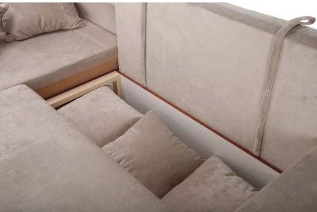 Диван угловой Марго 1 (26) правый (УП) бежевый велюр