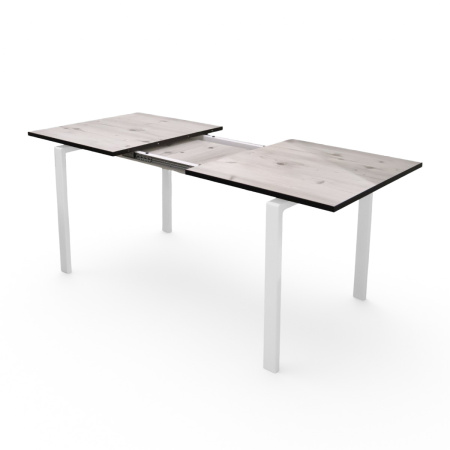 Стол Ареа,1400(+400)*800, металл БЕЛЫЙ+пластик (Бискайская сосна) B2