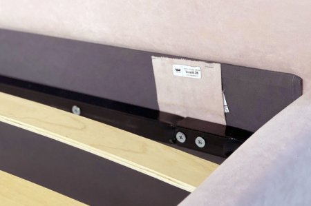 Кровать с основанием Лео 120х200см розовый/графит/велюр