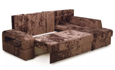Диван угловой Марго правый коричневый велюр