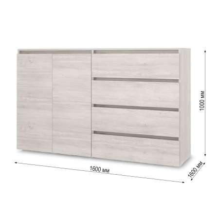 ВЕНСЕН Комод 4 ящика 2двери /Сосна Лофт/